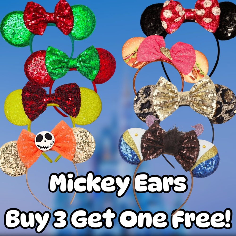 BUY 2 GET ONE FREE •Colorful Mickey Ears‎ Headbands!